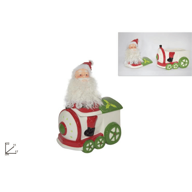 Μπισκοτιέρα Κεραμική Χριστουγεννιάτικη 22x11x17cm Welkhome