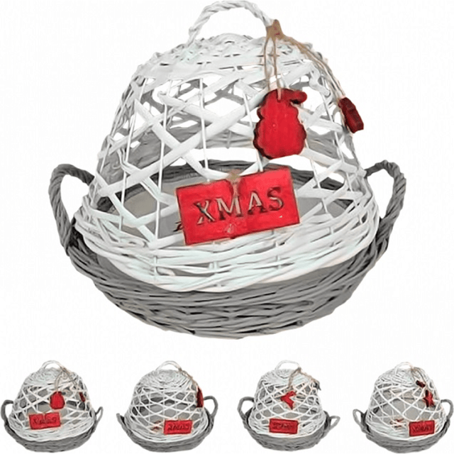 Μπισκοτιέρα Με Καπάκι Χριστουγεννιάτικη Bamboo 26cm Art. QB9625 Welkhome