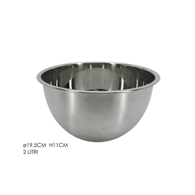 Μπωλ Ανάμειξης Ζαχαροπλαστικής Ανοξείδωτο Χωρητικότητας 2lt Φ19.5xh11cm Art.727181 General Trade