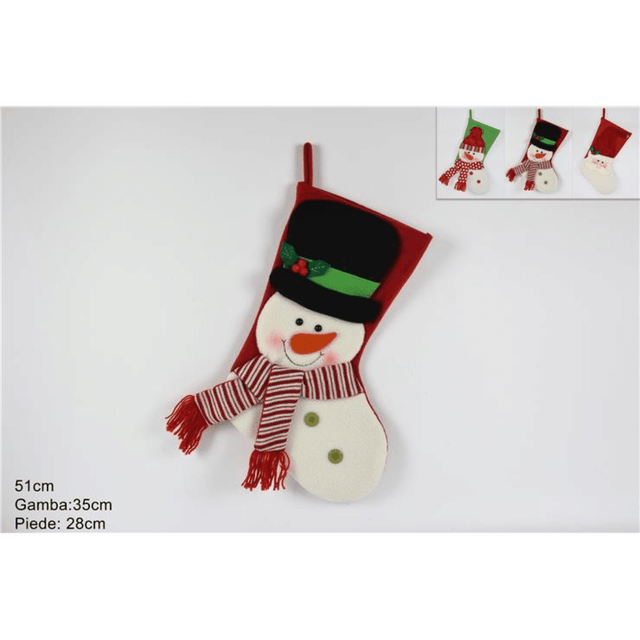 Μπότα Χριστουγέννων Υφασμάτινη Με Χιονάνθρωπο 51cm Welkhome