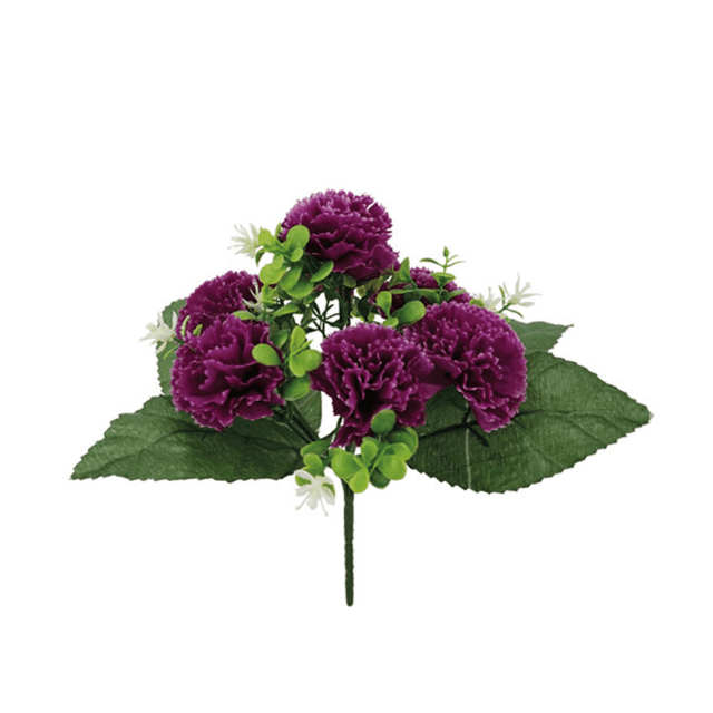 Μπουκέτο από Τεχνητά Φυτά Γαρύφαλλο Μώβ Χ7 Y25cm Marhome