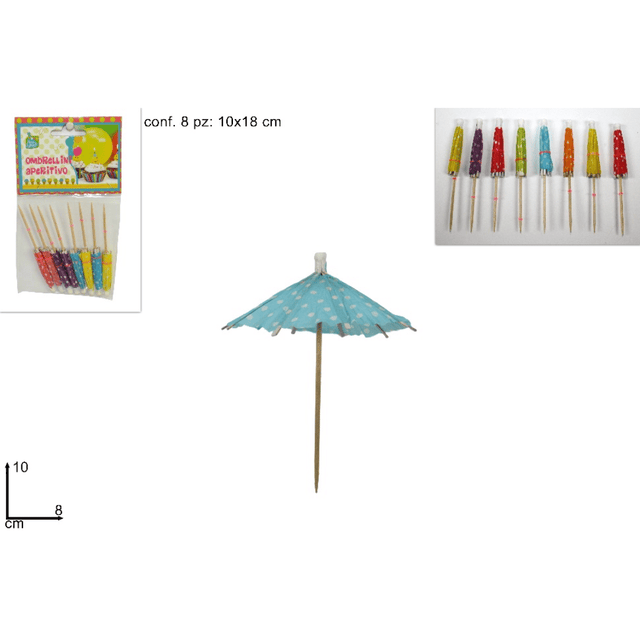 Οδοντογλυφίδες Με Ομπρελίτσα 10cm Σετ 8Τεμ Welkhome