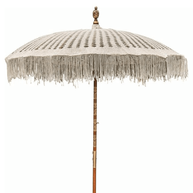 Ομπρέλα Μπαμπού Μακραμέ Κρεμ H200x250cm