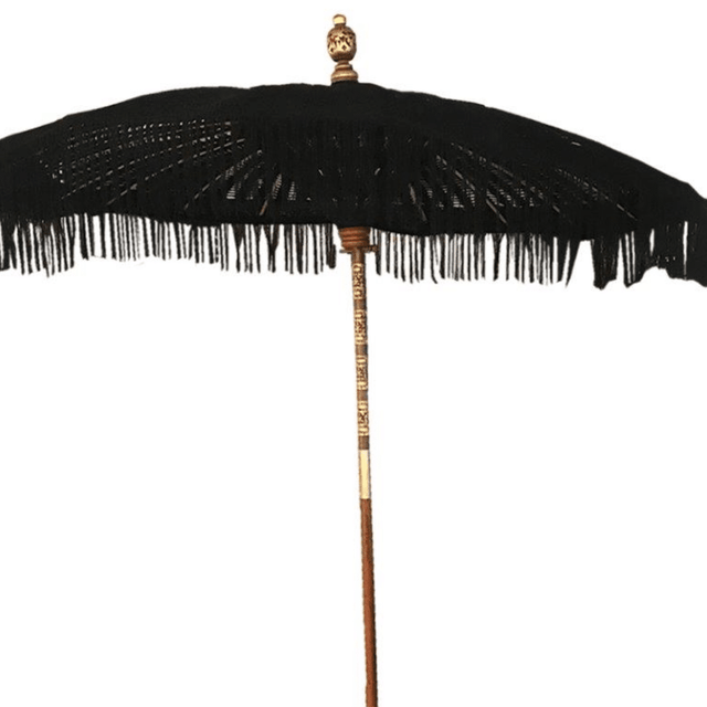 Ομπρέλα Μπαμπού Μακραμέ Μαύρη H200x250cm