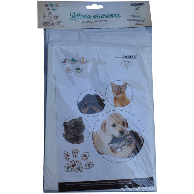 Πάνες Εκπαιδευτικές 50 Χ 40cm 5 πάνες (υποστρώματα για κατοικίδια) Welkhome