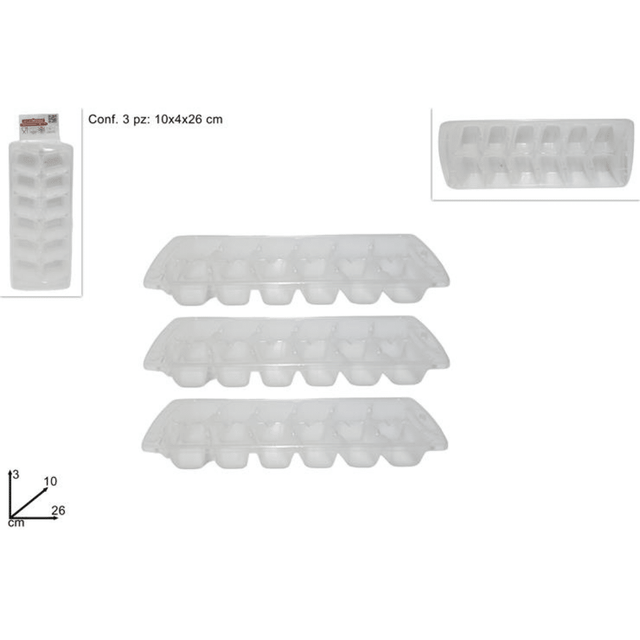 Παγοθήκη Πλαστική Σετ 3τμχ. 26x10x3cm Welkhome