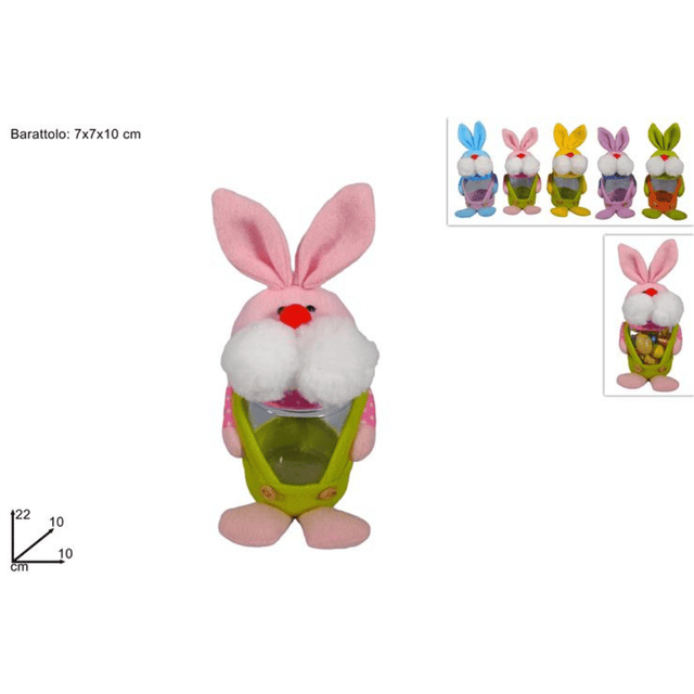 Πασχαλινό Βαζάκι Βιδωτό Πλαστικό σε Σχέδιο Κουνέλι 22x10cm XPA22001071 Welkhome