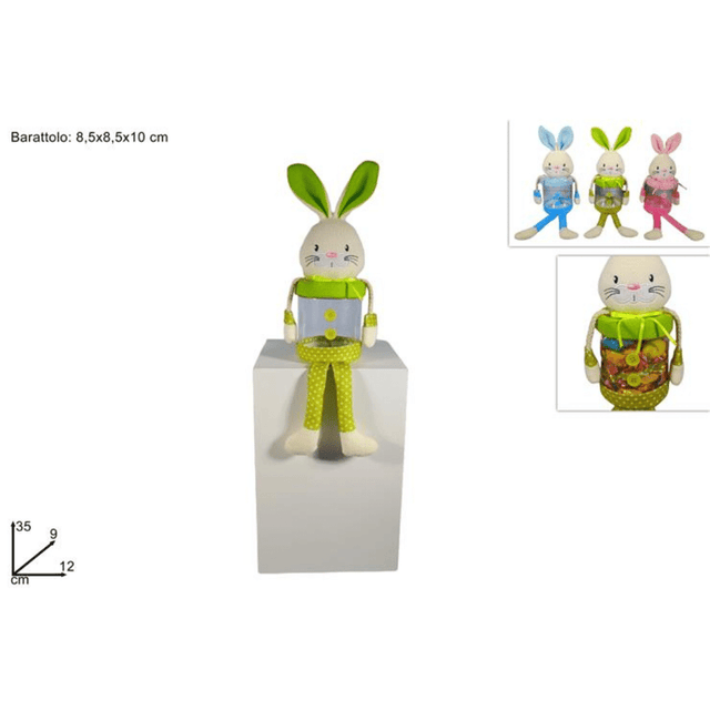 Πασχαλινό Βαζάκι Βιδωτό Πλαστικό σε Σχέδιο Κουνέλι 35x12x9cm XPA22001051 Welkhome