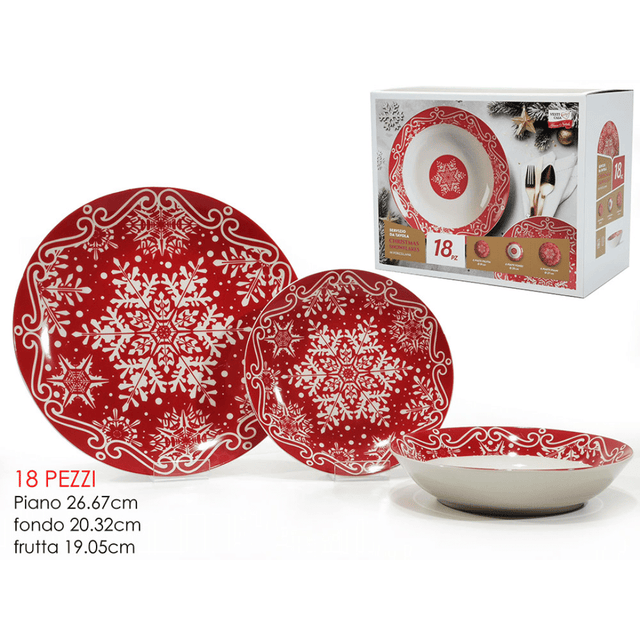 Πιάτα Πορσελάνινο Σερβίτσιο Σετ 18Τεμ Χριστουγεννιάτικο Art.513451 General Trade