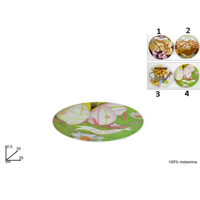 Πιάτο Μελαμίνης 35cm Πασχαλινό 4 Σχέδια Art.10140 Welkhome