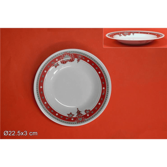 Πιάτο Μελαμίνης Βαθύ Χριστουγεννιάτικο 22.5cm Welkhome