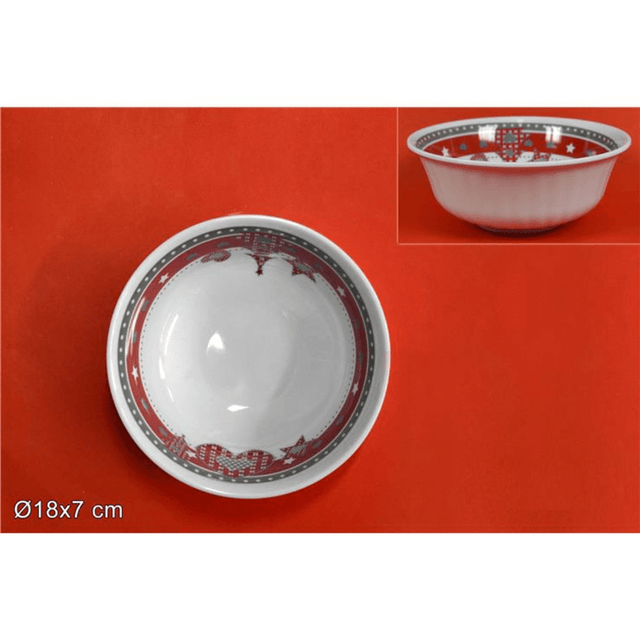 Πιάτο Μελαμίνης Μπόλ Χριστουγεννιάτικο 18x7cm Welkhome