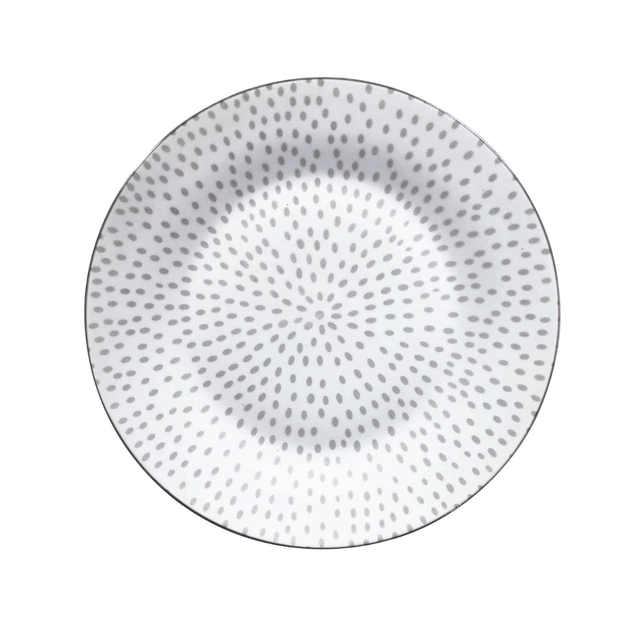 Πιάτο Πορσελάνης Ρηχό 23cm Γκρι Σχέδιο TnS 03-950-3867