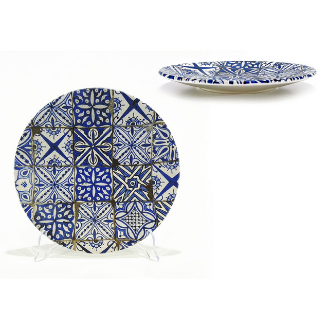 Πιάτο Πορσελάνης Ρηχό 26cm Μπλέ Σχέδιο General Trade