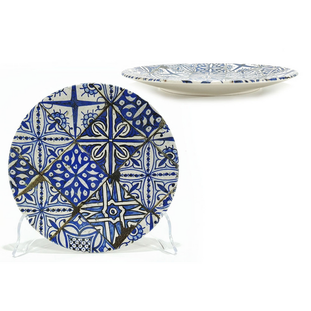 Πιάτο Πορσελάνης Ρηχό Φρούτου 20cm Μπλέ Σχέδιο General Trade