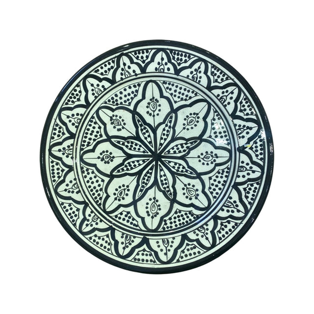 Πιάτο Πορσελάνης Ρηχό με Ρετρό Σχέδιο 26cm MAROCAINE