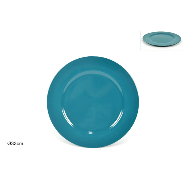 Πιατέλα Πλαστική Στρογγυλή Πράσινο 33x33x2cm Φ33cm Welkhome