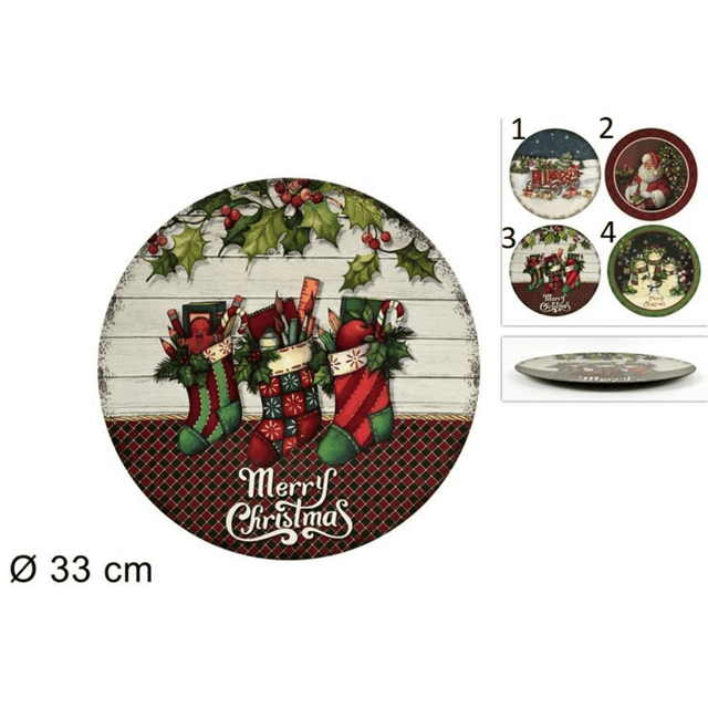 Πιατέλα Πλαστική Χριστουγεννιάτικη 33cm Welkhome