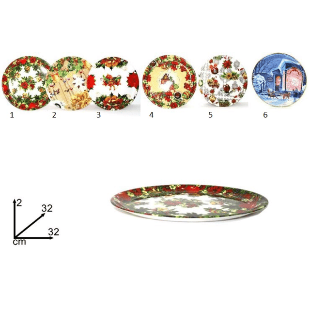 Πιατέλα Πλαστική Χριστουγεννιάτικη 32cm Welkhome