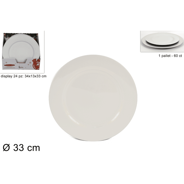 Πιατέλα Πλαστική Λευκή 33cm Welkhome