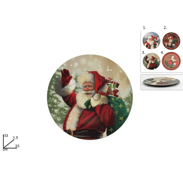 Πιατέλα Χριστουγεννιάτικη Πλαστική 33cm σε Διάφορα Σχέδια Welkhome