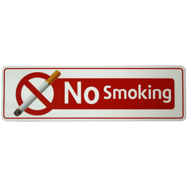 Πινακίδα Σήμανσης No Smoking 20x6cm Μεταλλική Αυτοκόλλητο Art.JJ201428 Welkhome