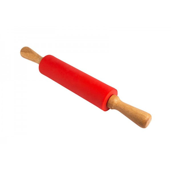 Πλάστης Σιλικόνης Με Ξύλινη Λαβή 31cm Welkhome - Γαλάζιο