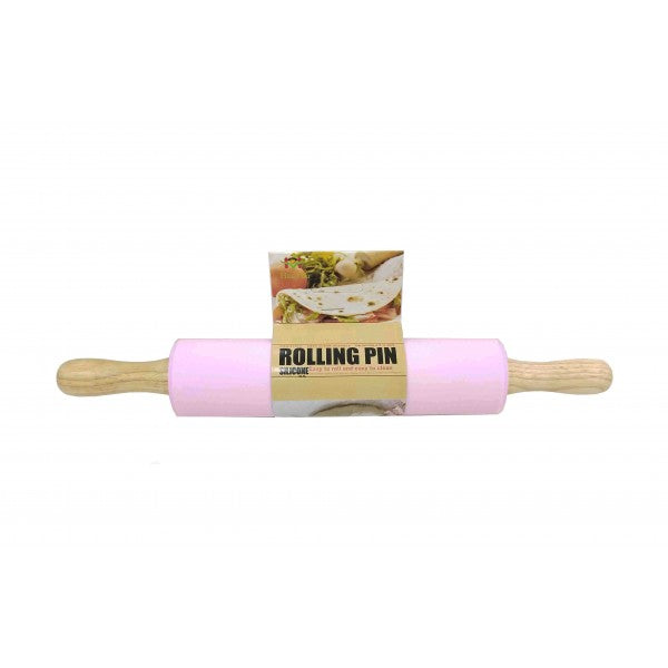 Πλάστης Σιλικόνης Με Ξύλινη Λαβή 31cm Welkhome - Γαλάζιο