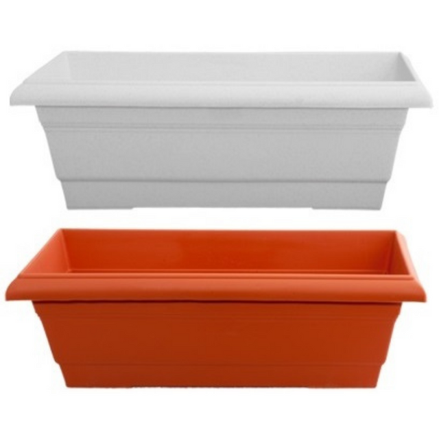 Ζαρντινιέρα Πλαστική No410 50x17x21 Γρανίτης-Τερακότα Miltoplast - Καφέ
