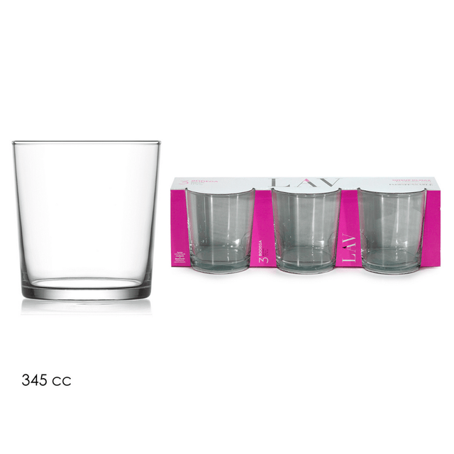 Ποτήρια Γυάλινα Σετ 3Τεμ. 345ml Διάφανα Art.680510 General Trade