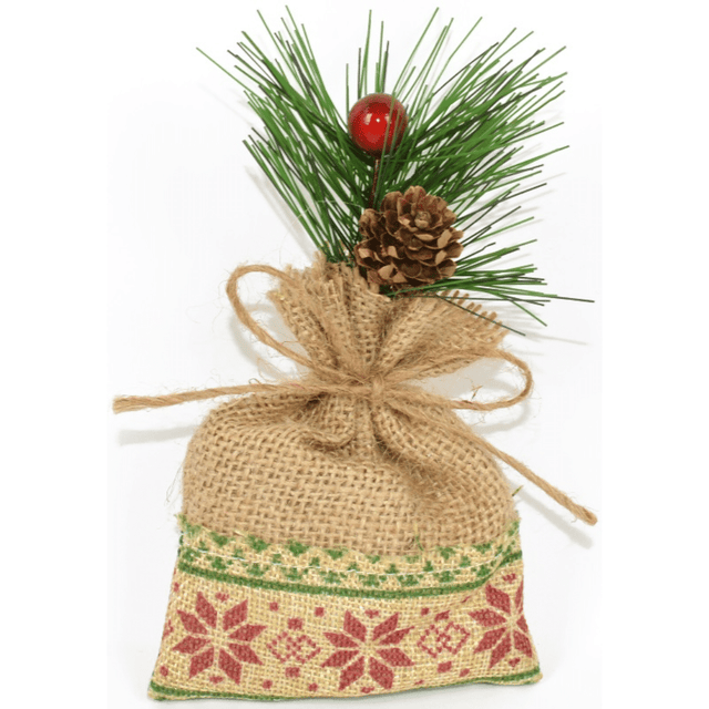 Πουγκί Υφασμάτινο Χριστουγεννιάτικο Κρεμαστό Στολίδι 17x5.5x9.5cm ART.BX-7298 welkhome
