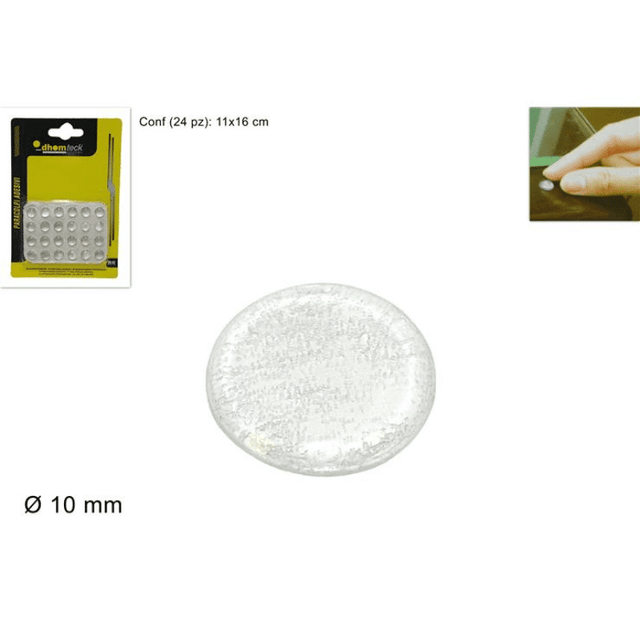 Προστατευτικά Αυτοκόλλητα Σιλικόνης Διάφανα 10mm Σετ 24/τεμ Welkhome