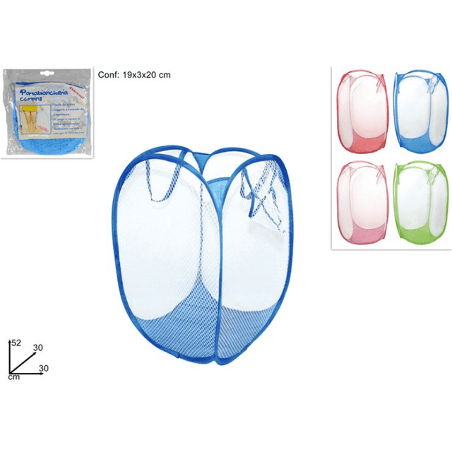 Πτυσσόμενο Καλάθι - Δίχτυ Αποθήκευσης σε 4 Χρώματα h52x30cm Welkhome