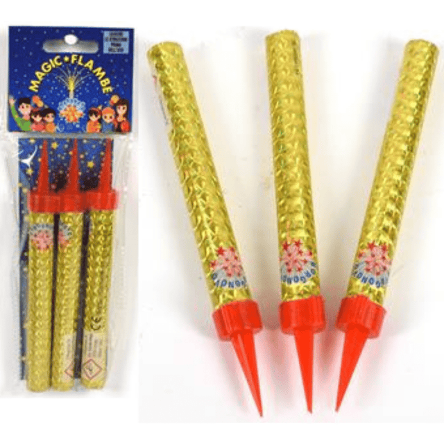 Πυροτέχνημα τούρτας 3τμχ. Πυρσός (45 δευτερόλεπτα) UB0216A Welkhome