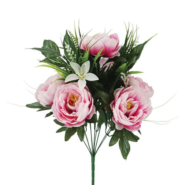 Μπουκέτο από Τεχνητά Φυτά ΝΕΡΑΓΚΟΥΛΑ ΡΟΖ Χ10 Y50cm Marhome