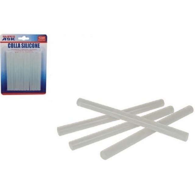Ράβδοι σιλικόνης 12 Τεμ.Φ 7 mm x 10 cm Διαφανοί για Πιστόλι Θερμόκολλας Art.MI012421 Welkhome