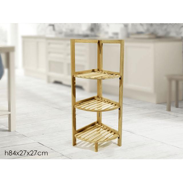 Ραφιέρα Ξύλινη Γωνιακή 3 Ράφια 84x27x27cm General Trade