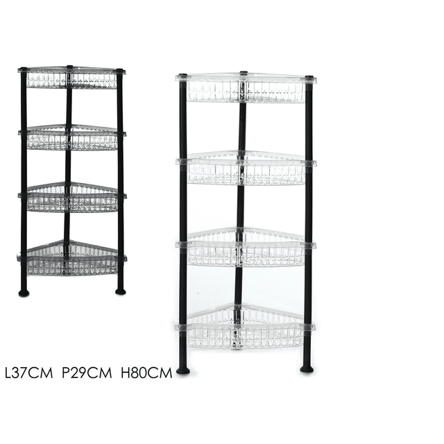 Ραφιέρα -Μανάβης Γωνιακή Πλαστική 4 Θέσεων 37x29xh80cm σε 2 Χρώματα Art.659206 General Trade - Γκρί