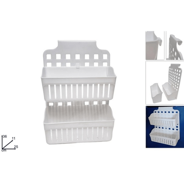 Ραφιέρα Πλαστική Ίσια 2Όροφη Κρεμαστή Welkhome