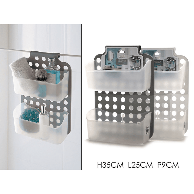 Ραφιέρα Πλαστική Ίσια 2Όροφη Κρεμαστή 25x9x35,5cm General Trade 627592