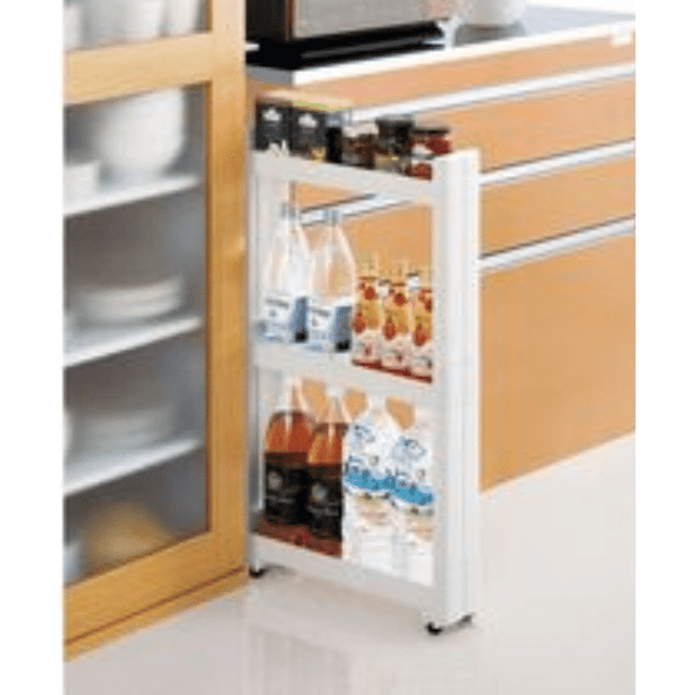 Ραφιέρα-Τρόλει Πλαστική Μακρόστενη 4 Θέσεων με Ρόδες Λευκό Χρώμα TNS 04-950-1310