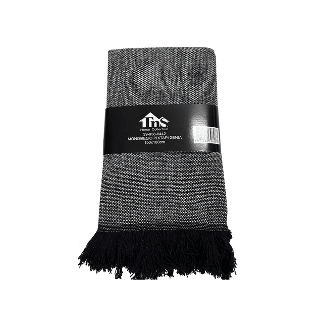 Ριχτάρι Μονοθέσιο Σενίλ Μαύρο 150x180cm TnS 39-958-0442