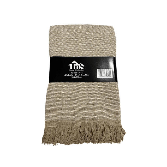 Ριχτάρι Μονοθέσιο Σενίλ Μπεζ 150x180cm TnS 39-958-0436