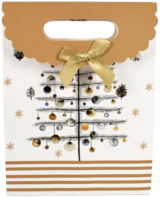 Σακούλα Δώρου Χάρτινη Χριστουγεννιάτικη με Χρυσό 5x19.6x6.5cm welkhome