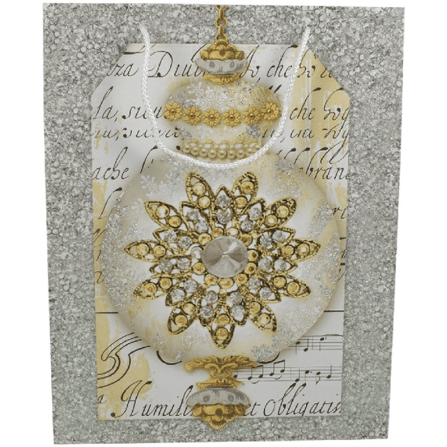 Σακούλα Δώρου Χάρτινη Χριστουγεννιάτικη 61x44x17cm Χρώμα Γκρι - Χρυσό welkhome