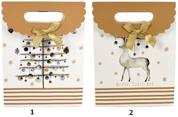 Σακούλα Δώρου Χάρτινη Χριστουγεννιάτικη με Χρυσό 5x19.6x6.5cm welkhome