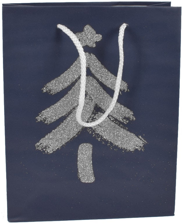 Σακούλα Δώρου Χάρτινη Χριστουγεννιάτικη Μπλέ 18x14x8cm welkhome