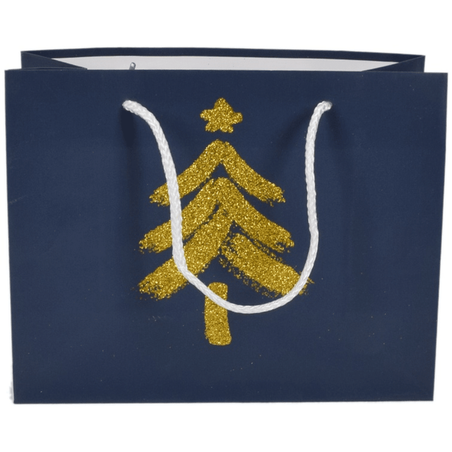 Σακούλα Δώρου Χάρτινη Χριστουγεννιάτικη Μπλέ 42.5x33x12cm welkhome