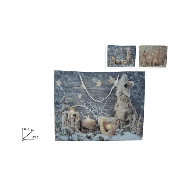 Σακούλα Δώρου Χάρτινη Χριστουγεννιάτικη 46,5x24x63,5cm Welkhome