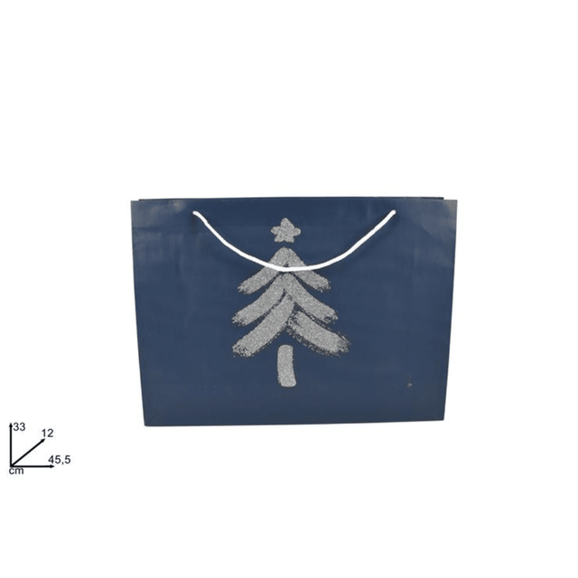 Σακούλα Δώρου Χριστουγεννιάτικη Χάρτινη Μπλέ 45.5x33x12cm